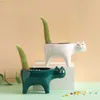 Fioriere Vasi Vilead Cute Cat Vaso Arte moderna Vaso da fiori in ceramica Desktop Interno di casa Terrazza Accessori per la decorazione del giardino Vaso per piante di cactus L230714