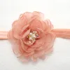 Diamond Pearl Large Flower Nylon Baby Headband Newborn Photography Props Headwear Girls Princess Mesh Chiffon Flower Hairband