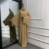 Abbigliamento etnico Donne musulmane Abito hijab Abiti da preghiera Batwing Abaya Copricapo coordinato Sciarpa Islam Jilbeb Dubai Turchia Saudi Ji205C