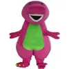 2017 Barney Dinosaur Mascot Costumes Halloween Cartoon Adult Size Fancy Dress257j