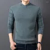 Sweatry męskie swetra owce wełniane dzianiny jesienne zimowe skoczki w kratę z długim rękawem Slim Pure Knit Clothing Pullover