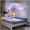 Mosquito Net Round Done For Adts Three-Door Canopy Netting Princess Bed Zipper Students Mesh Tent Vt0149 Drop Delivery Home Garden T Dh8Mh