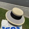 ワイドブリム帽子女性サマーストローハットファッションカジュアルビーチサン日焼け止めUV保護パナマキャップケットフェムラックス