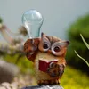 Garden Decorations Vilead Garden Staty Owl Harts Figur med solbelysning Animal Sculpture Exterior Decoration Patio Lawn Yard Art Outdoor Decor L230714