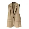 Coletes femininos elegantes para escritório, blazer, respirável, colete, botão único, outono, senhora, jaqueta fina, vestir-se