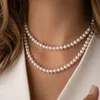 2023 Тренд элегантный ювелирные украшения свадьба Большое жемчужное ожерелье для женщин белая имитация жемчужного колье