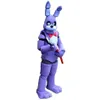 2019 Fem nätter på Freddy FNAF Toy Creepy Purple Bunny Mascot Costume Suit Halloween Christmas Födelsedagsklänning Vuxen Size281E