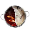 Bols Pot Avec Diviseur En Acier Inoxydable Mandarin Canard Électrique Double Face Divisé 2 Grille Base De Soupe Cuiseur