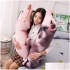 Cushion/Decorative Pillow Simated Slee Pig Plush Animals Stuffed Pillows Kids Adts Pets Bolster Sofa Chair Decor Friend Gift 201009 Dhzgq