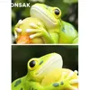 Gartendekorationen Cartoon Augen geschlossen Ente Ornamente Harz Frosch Schildkröte Tier Skulptur Kleine gelbe Ente Statue Outdoor Garten Terrasse Dekor L230714