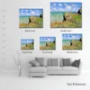 Impressionist Canvas Art Clifftop Walk at Pourville 1882 Claude Monet Painting Handmade Oil Reproduction Modern Hotel Room Decor