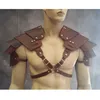 Accesorio Medieval para hombres de la edad media, disfraz de caballero vikingo, armadura de hombro, arnés de Cosplay de Guerrero pirata gótico Vintage, hombreras Y0232D