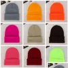 Chapéus de festa Atacado Candy Color Gorro Chapéu Inverno Malha Lã Quente Esportes Ao Ar Livre Decoração Elástica Bonés Slouchy Dh0509 T03 Drop Del Dh9Ug