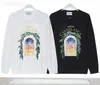 Men's Hoodies Sweatshirts Casual Flocking Casablanc Pattern Tshirt Top Mens Sweatshirt Hoodie Japanese Korean Streetwear O-neck Men Sweatshirt channelj0714