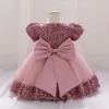 Vestidos de niña Niñas pequeñas 1er cumpleaños Ropa Arco Lindo Bebé Bautismo Vestido Niños Fiesta de bodas Elegante Princesa Vestidos Traje de Navidad 230714