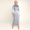 Satijn Bandage Abaya Dubai Turkije Hijab Moslim Jurk India Europese Amerikaanse Islam Kleding Afrikaanse Jurken Voor Vrouwen Vestidos Ethn263q