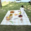 Blankets Outdoor Camping Dust Blanket Lawn Mat Spring Gingham Nordic Style Picnic Beach Cloth Portable Easy To Store And Clean