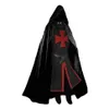 Mens Medieval Crusader Knights Templar Tunic Costumes Renaissance Halloween Surcoat Warrior Black Plague Cloak Cosplay Top S-3XL Y316j