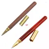 Vintage Wood Body Ballpoint Pen Ball Pens Brass Roller Metal Stationery School Supplies Learning Tools