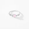 MODIAN 925 Sterling Zilver Elegante Roze Kristal Hart Vinger Ringen Voor Vrouwen Verjaardag Romantische Gift Fijne Sieraden Accessoires L230704