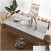 Table Cloth Home Decoration Cotton Linen Tassel Tablecloth Stripe Print Rectangar Modern Dining Er For Party Drop Delivery Garden Te Dhlep