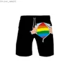 Pantaloncini da uomo Pantaloncini da surf estivi pantaloncini da spiaggia LGBT ad asciugatura rapida pantaloncini da uomo oversize uomini di alta qualità 3D cavalieri del tempio dello stesso sesso Z230714