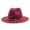 Sombrero Fedora blanco de ala ancha para mujer, sombreros de fieltro de lana para hombre, gorra de Jazz Gamble de Panamá para otoño e invierno