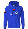 Sweat à capuche homme république d'irak irakien hommes sweat Hip Hop Streetwear survêtement Nation footballeur sportif 2023 IRQ