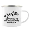 Tazze Regalo di San Valentino personalizzato Tazze Ti amo in montagna e ritorno Tazza da escursionismo Tazza da campeggio Trekking in montagna Regalo per lui Lei R230713