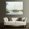 Handgemaakte canvas kunst Argenteuil 1872 Claude Monet schilderij impressionistische landschap artwork badkamer decor