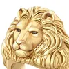 925 Silver Ring Hip Hop Lion Head Men's 18K Gold Ring Punk Hiphop Jewelry L230704