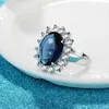 Cellacity Oval Sapphire Rings for Women Trendy Silver 925宝石付きの高級ジュエリー