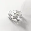Cluster Rings 925 Sterling Silver Fashion Hip Hop Vintage Couples Creative Black Zircon Design Thai Party Jewelry Birthday Gifts