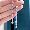 Ear Cuff Uilz Women Earrings Retro Imitation Geometric Zircon Crystal Pendant For Jewelry Bohemian Long Dingle 230714