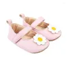 First Walkers 2023 0-18Months Baby Girls PU Flats Infant Sweet 3D Flower Decor Walker Crib Shoes For Party Festival Shower