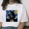 Camiseta Feminina Girassol Estampado Tshirt Van Gogh Art T Shirts Moda Feminina Tops Tee Harajuku T shirts Roupa Feminina Camiseta Feminina 230714