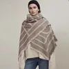 Sjaals 2023 Nordic herfst- en winterklassieke sjaal met logo. Geometrische franje dames kasjmier warme sjaal sjaal