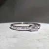 2022 NUOVI anelli semplici per le donne S925 argento sterling moissanite promessa fidanzamento fascia nuziale gioielli eternità regalo L230704