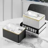 Tissue Boxes Napkins Leather Tissue Storage Box Marbling Paper Drawer Korean Creative Vertical Pattern Tissue Box Car Home Hotel Storage Supplies R230714