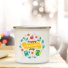 Tazze fiore felice Insegnante Tazza stampata Manico smaltato Tazze Colazione semplice Tazze da latte Ufficio Casa Caffè Succo Bevanda Tazza Regali di festa R230713