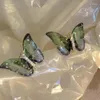 Stud Earrings Light Luxury Style Resin Butterfly For Women Girls Korean Forest Shiny Wedding Gifts 2023