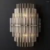 Настенные лампы ретро металлические стержни светодиодные латунные никель современное стеклянное освещение гостиная