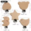 Baby Teethers Toys 10PCs Clip per ciuccio in legno di faggio Animale Piccolo elefante Uccello Stelle a forma di cuore Accessori per catena per capezzoli essenziali fai-da-te 230714