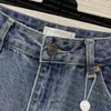 Taille haute droite femmes concepteur Denim lettres imprimé bleu jean printemps été pantalon