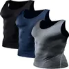 Débardeurs pour hommes Compression athlétique sous la couche de base Sport Top 3 Pack BlackGrayNavy Blue Taille US S 230713