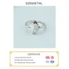 High Quality Fashion 925 Sterling Silver Geometric fish tale Adjustable Rings For Women Wholesale Jewelry L230704