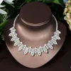 Necklace Earrings Set HIBRIDE Exclusive Flower Shape Dubai Jewellery Luxury Cubic Zirconia And Earring Party For Women N-1372