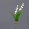 Fleurs décoratives 5 pièces belle cloche blanche pure orchidée en plastique Arrangement artificiel fournitures décor à la maison fausses plantes cadeaux de fête