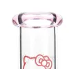 Pink Kitty Bong Cute Hookah Glass Smoking KT Beaker Bottom Clear Tube Small Water Tube Color Mouth Wholesale Price 14mm