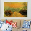 Setting Sun on The Seine at Lavacourt Effect of Winter Claude Monet Painting Impressionist Art Hand Painted Canvas Wall Decor